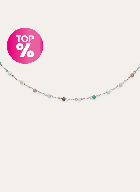 Crystals Colors Stainless Steel Necklacace
