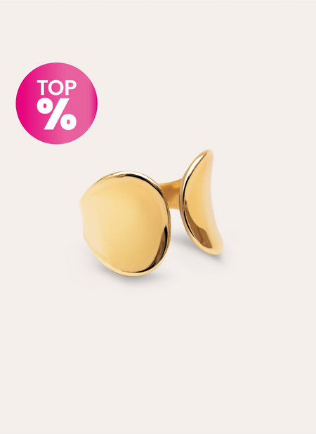 Anillo Honey Acero Baño Oro