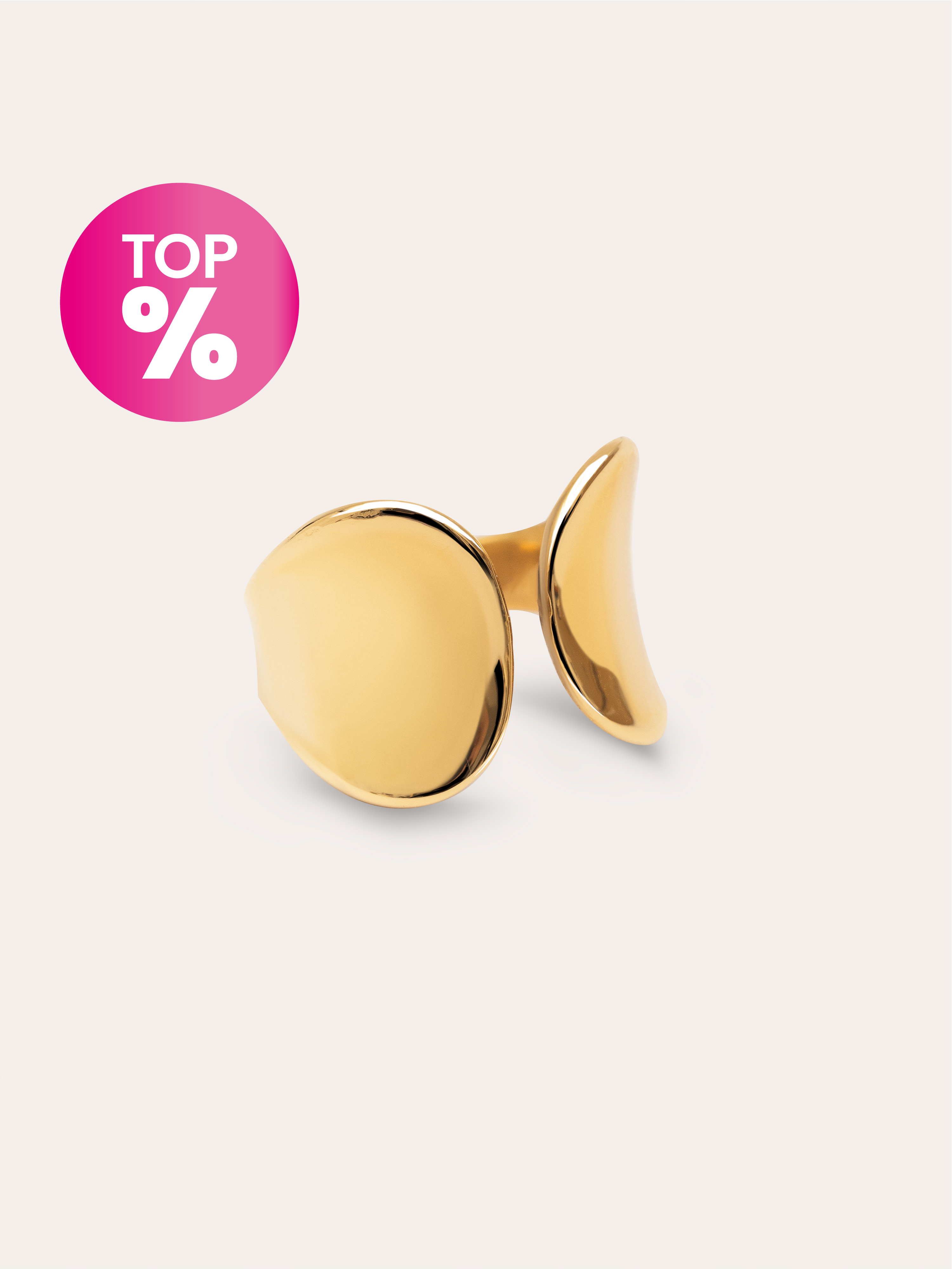 Anillo Honey Acero Baño Oro