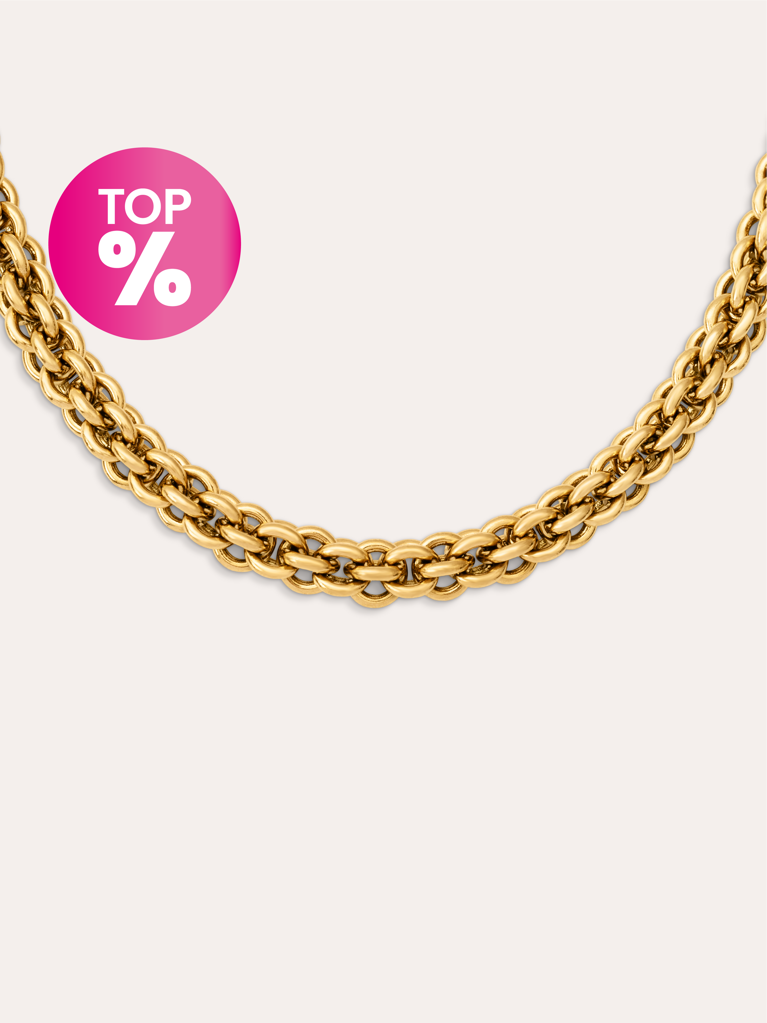 Collar Big Rope Acero Baño Oro