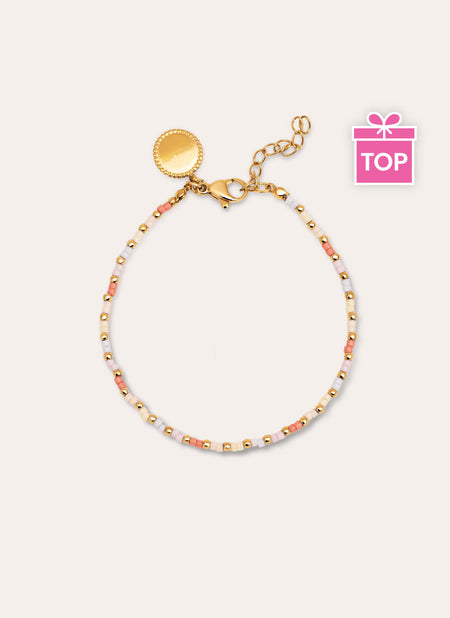 Pulsera Floral Colors Acero Baño Oro
