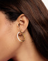 Pendientes Aro L White Enamel Baño Oro