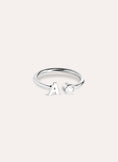 Letter Diamond Personalized Silver Ring