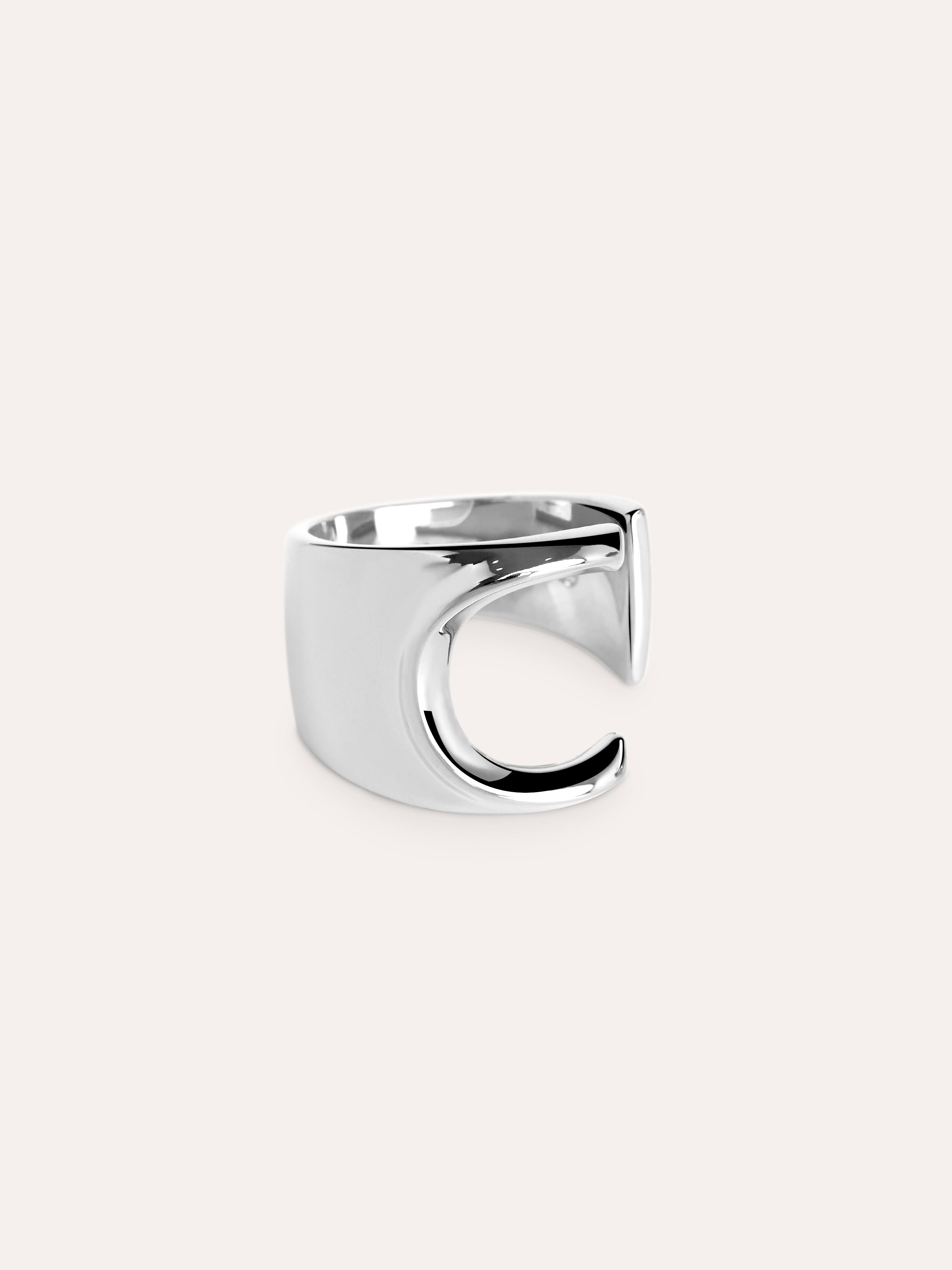 Letter Signet Personalized Ring