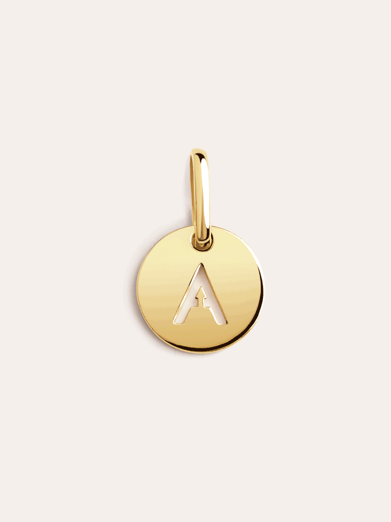 Mini Medallion Letter Silver 18kt Gold Plated