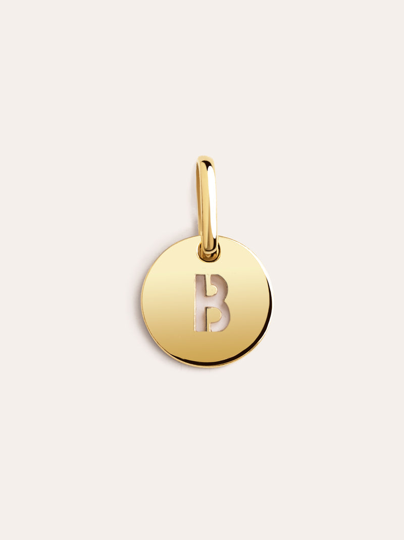 Mini Medallion Letter Silver 18kt Gold Plated