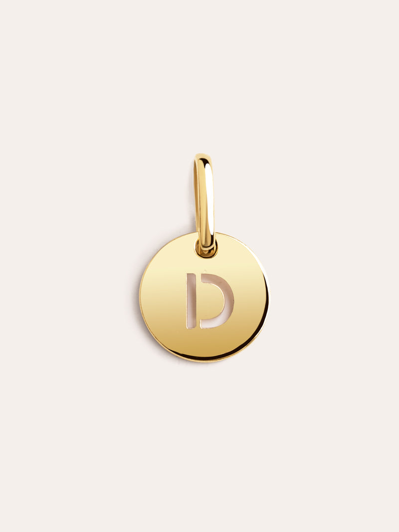 Mini Medallion Letter Silver 18kt Gold Plated