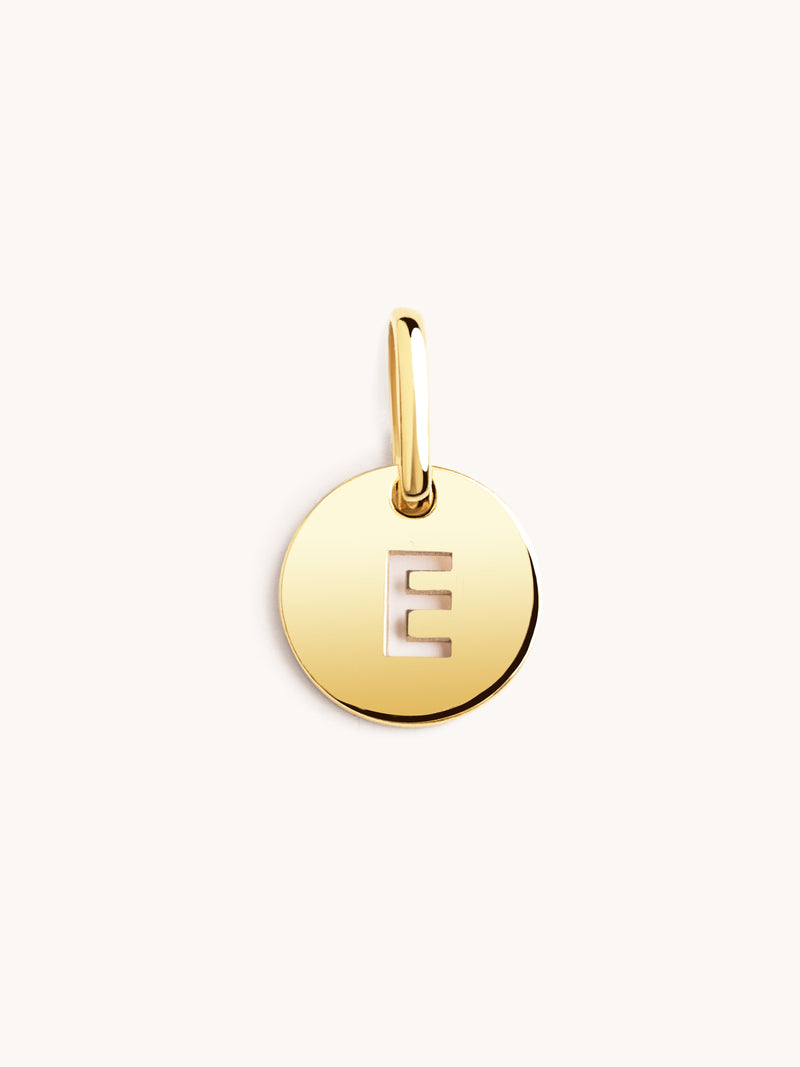 Mini Medallion Letter Silver 18kt Gold Plated
