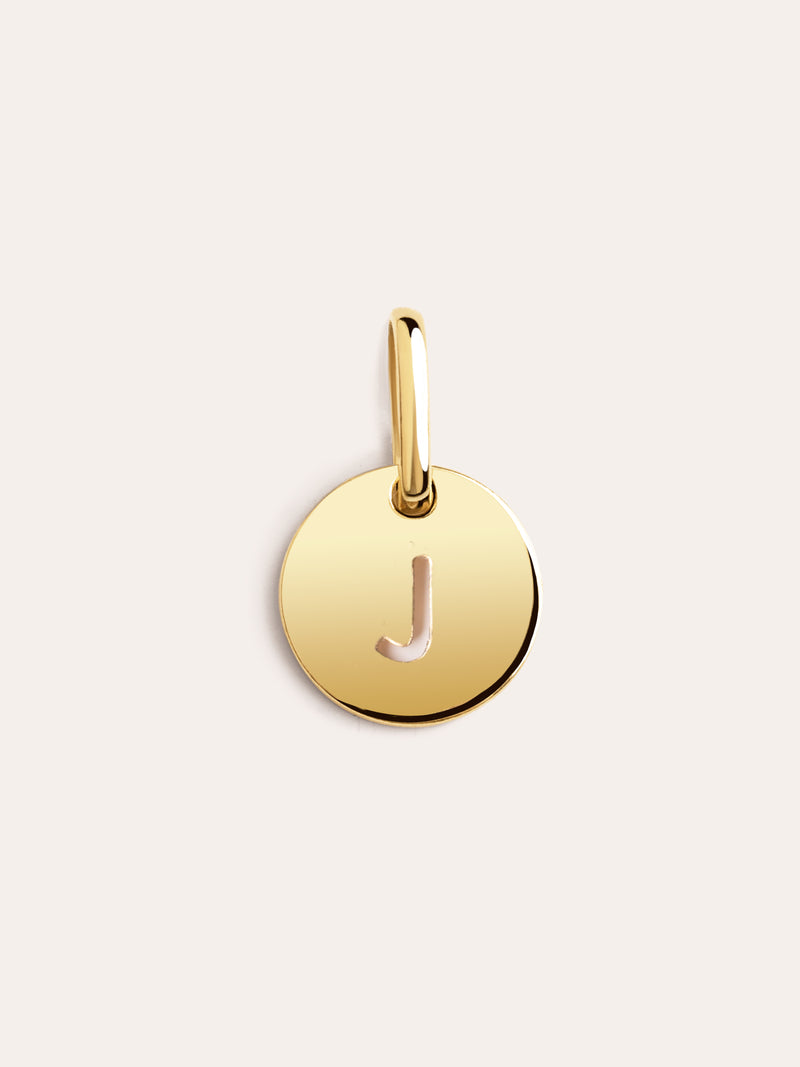 Mini Medallion Letter Silver 18kt Gold Plated