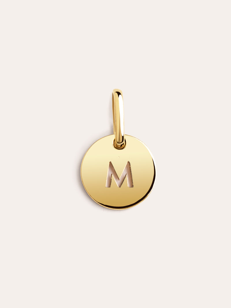 Mini Medallion Letter Silver 18kt Gold Plated