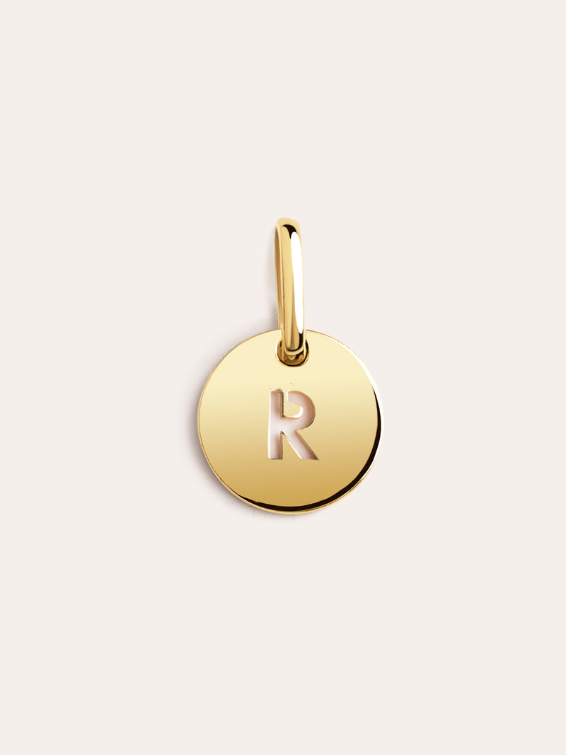 Mini Medallion Letter Silver 18kt Gold Plated