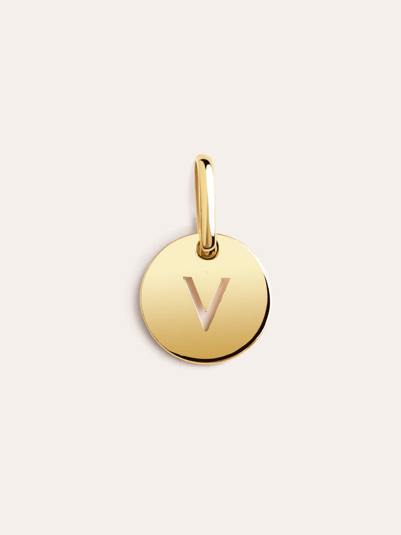 Mini Medallion Letter Silver 18kt Gold Plated