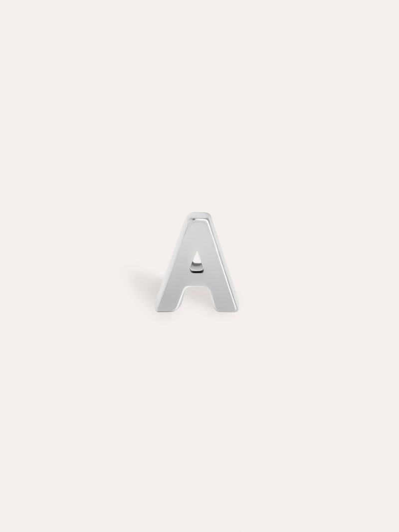 Letter Silver Single Earring