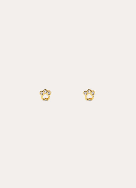 Pendientes Kids Paw Plata Baño Oro