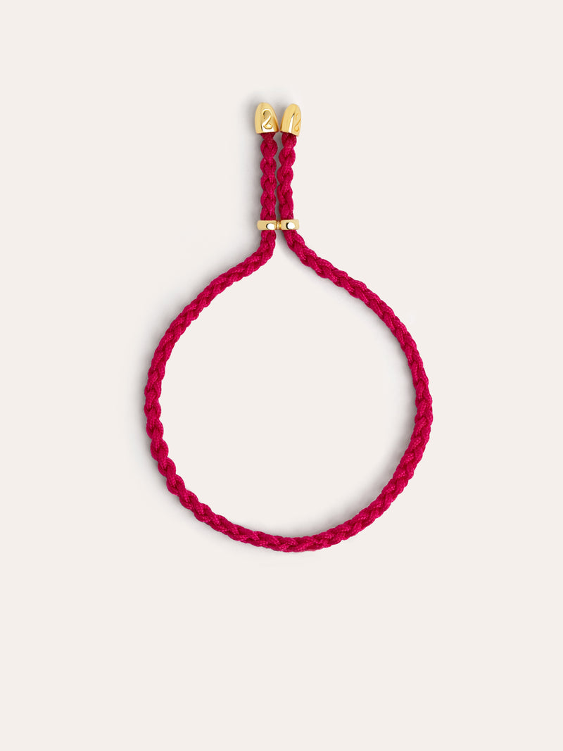 Pulseira Personalizada Fucsia Letters Prata Banho de Ouro