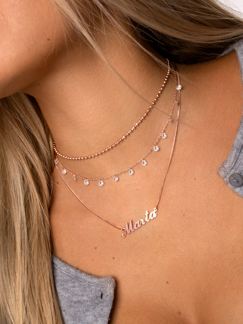 Collar Personalizado Carrie Oro Rosa Puesta