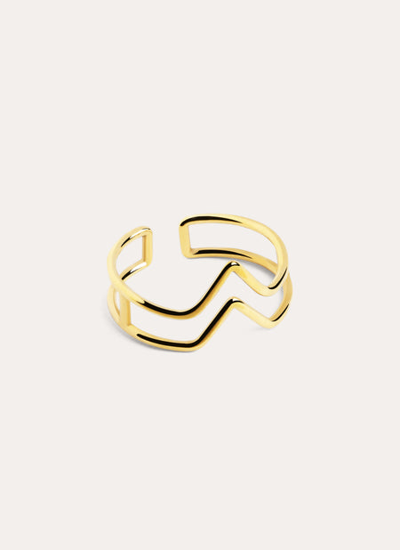 Bague Double Peak Argent Baño Oro