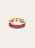Anillo Sia Raspberry Plata Baño Oro