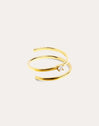 Anillo Spiral Spark Plata Baño Oro