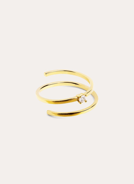 Bague Spiral Spark Argent Plaqué Or