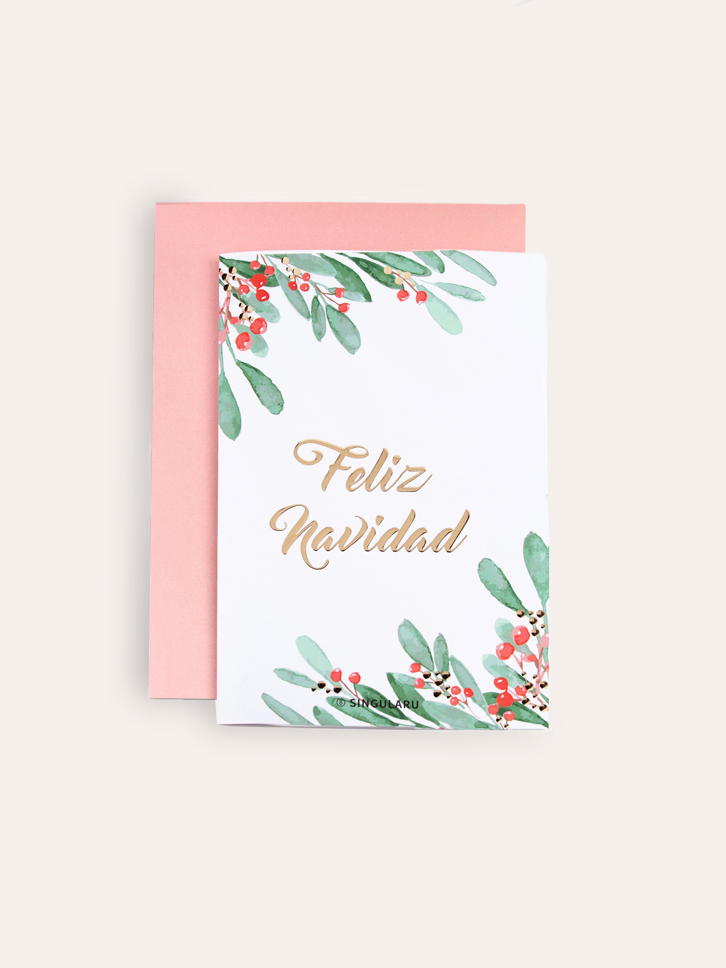 Tarjeta Feliz Navidad Holly