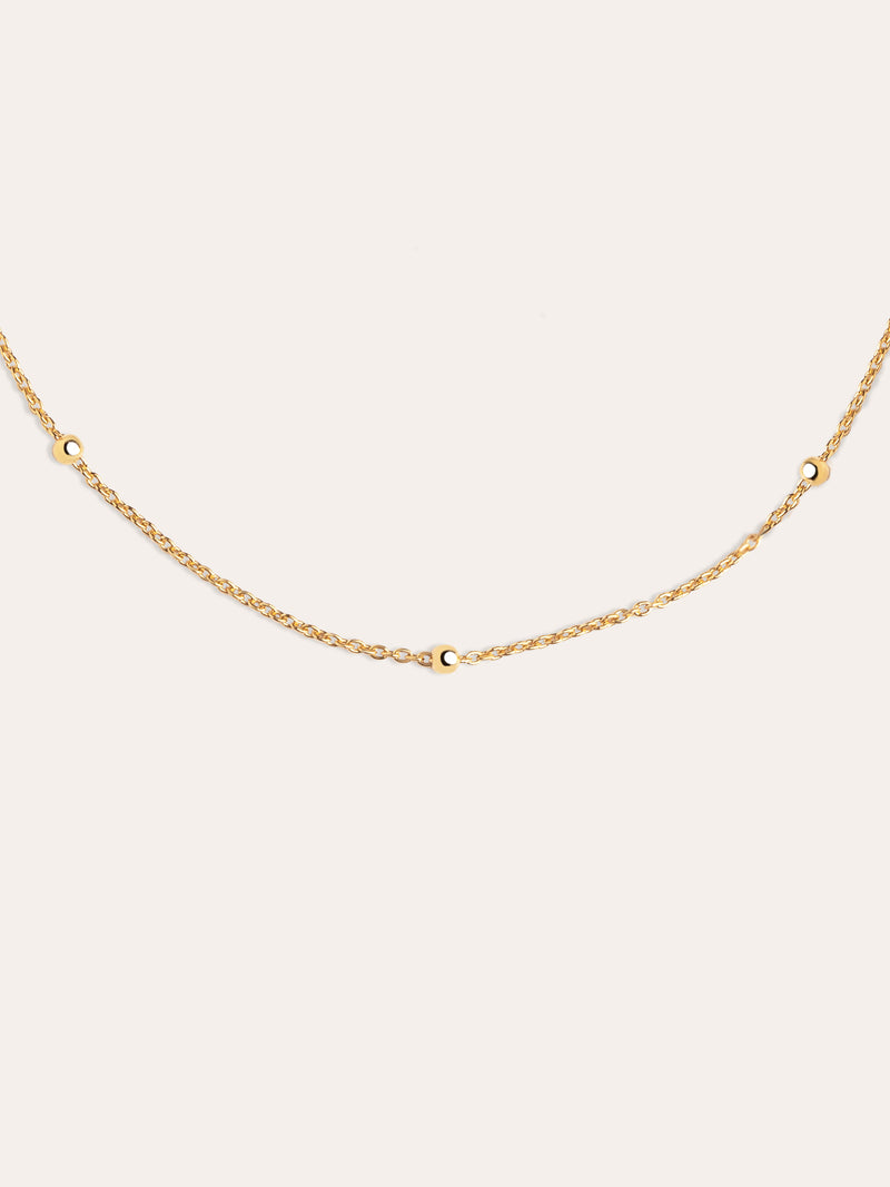 Dots Halskette Silber, Vergoldet