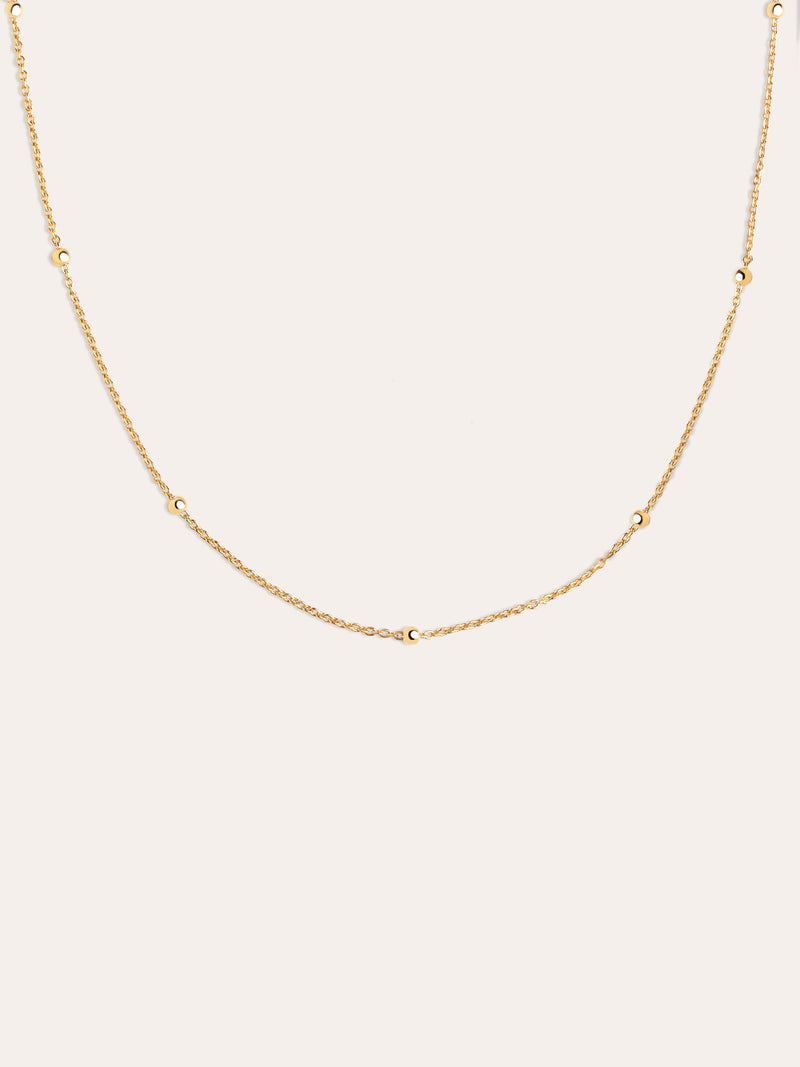 Dots Halskette Silber, Vergoldet