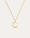 Collar Smiley White Enamel Oro