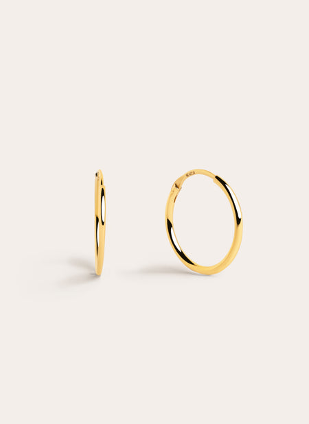 Pendientes Aro Ana S Plata Baño Oro