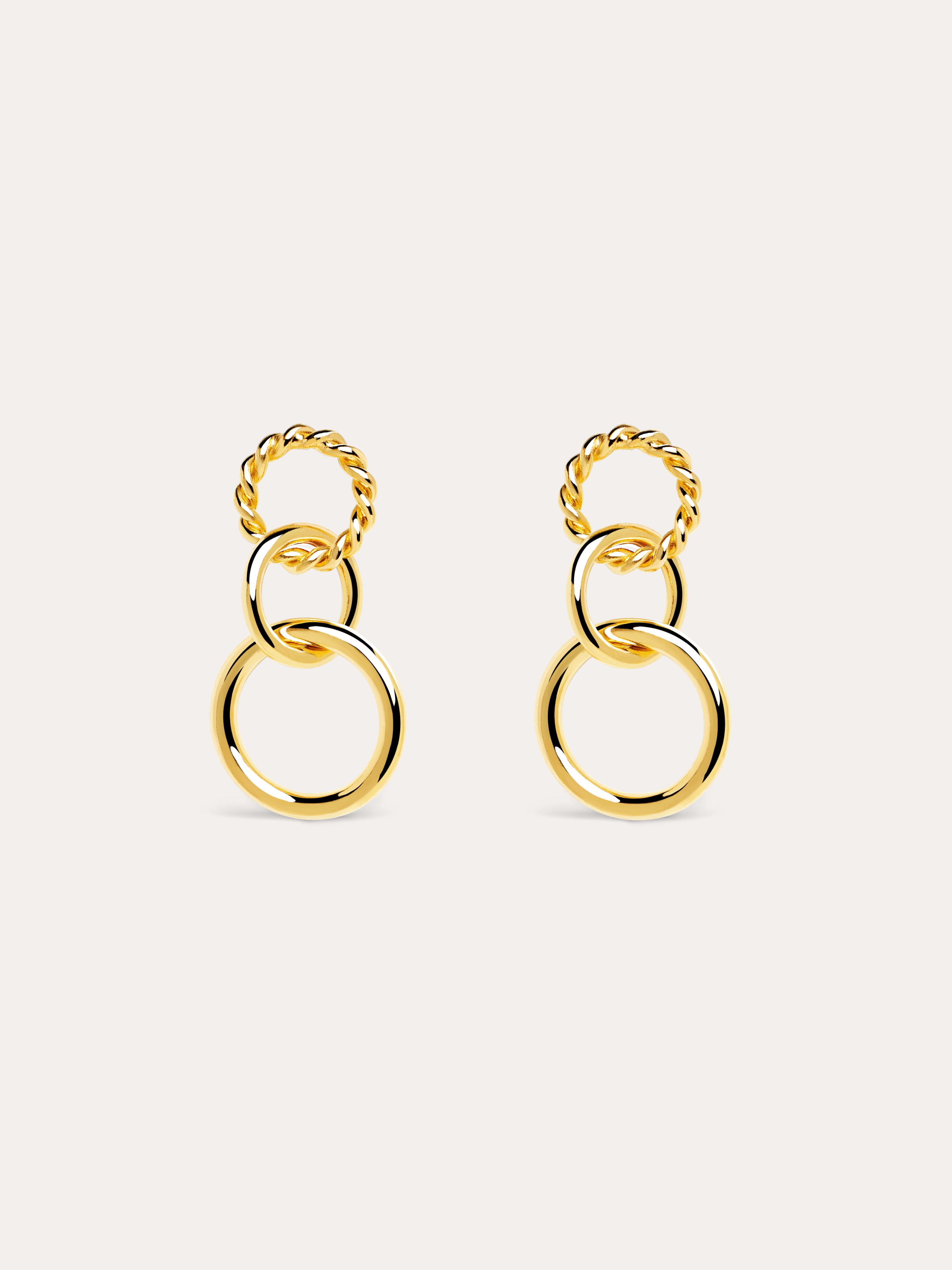 Pendientes Circles Twist Oro