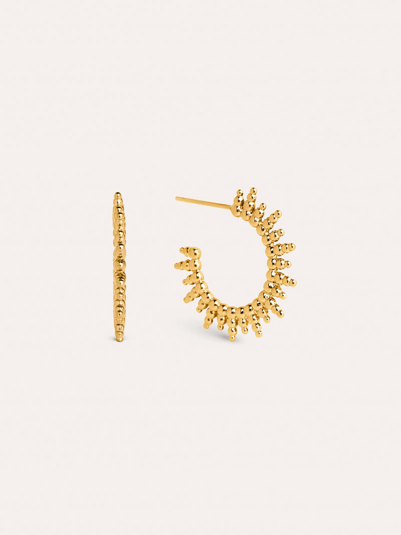 Brincos Pebbles Sun Banho de Ouro