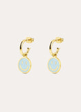 Smiley Sky Enamel Gold Hoop Earrings