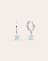 Pendientes Aro Star Sky Enamel Plata