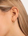 Pendientes Aro Star White Enamel Oro