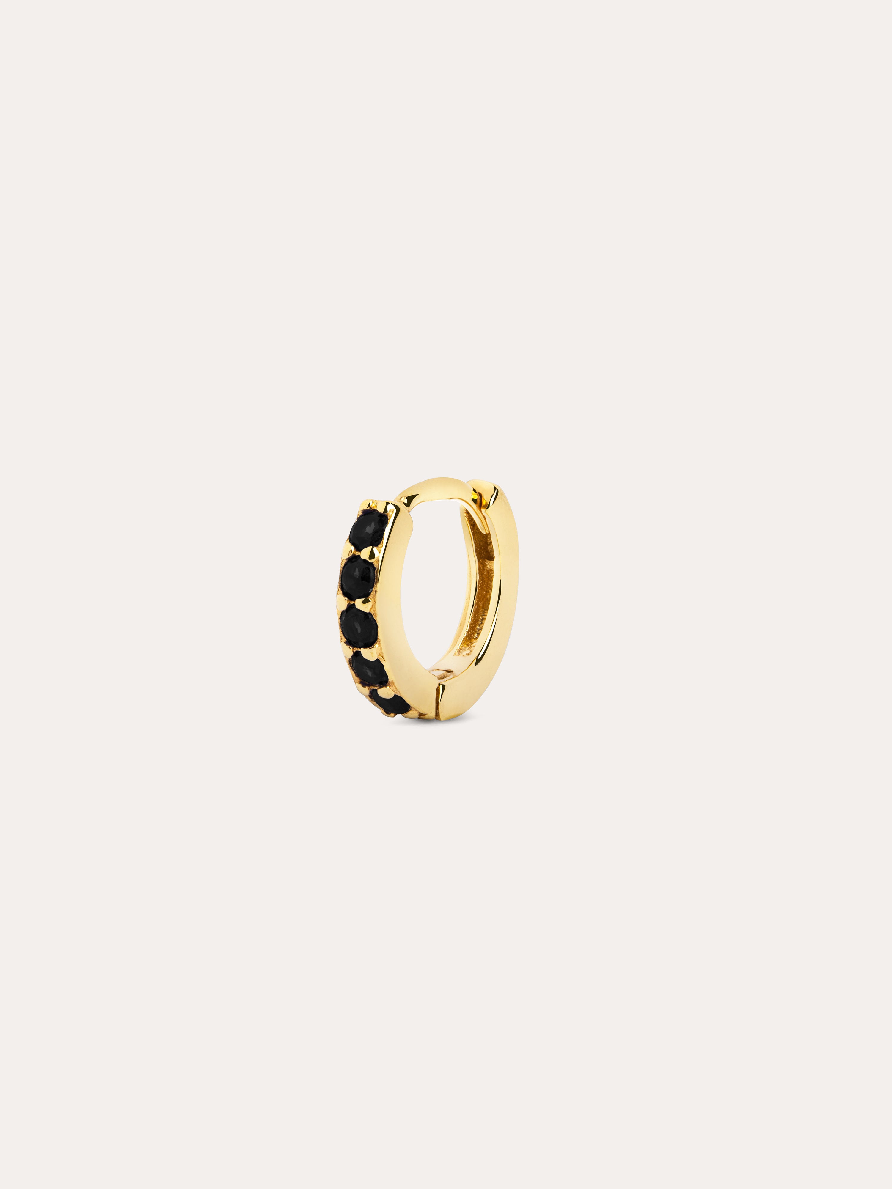 Cleo M Black Gold Hoop Single Earring