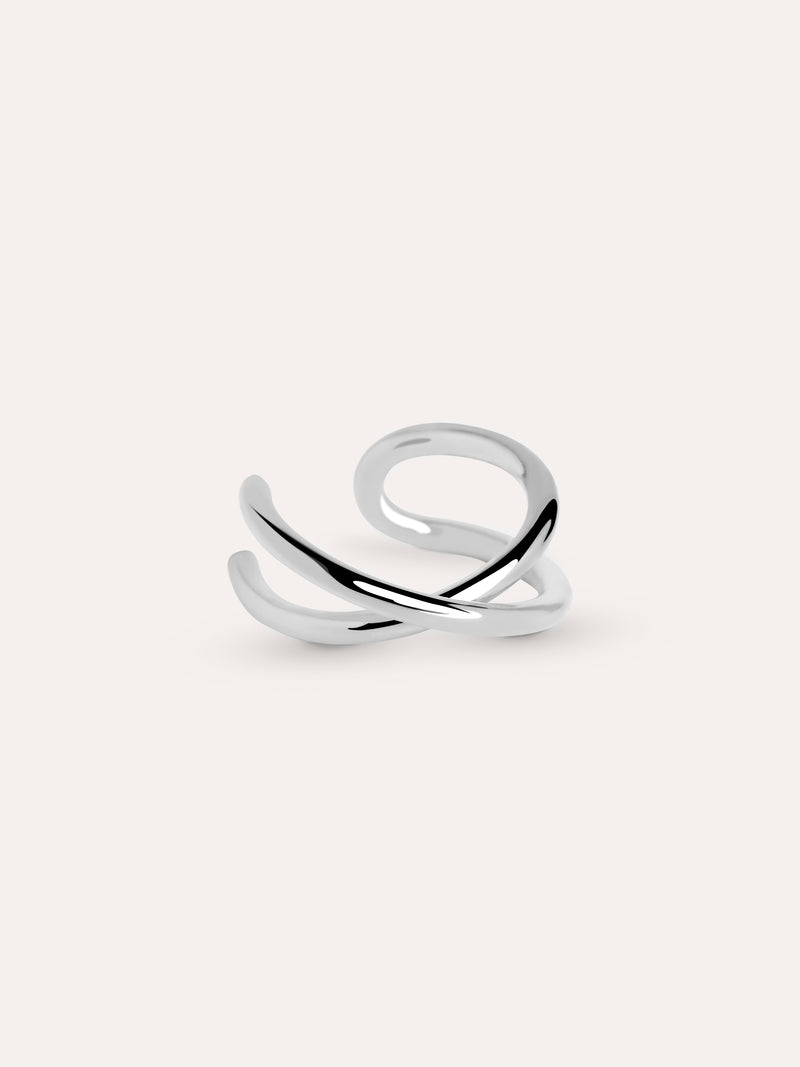 Cross Ear Cuff  Einzelner Ohrring Silber
