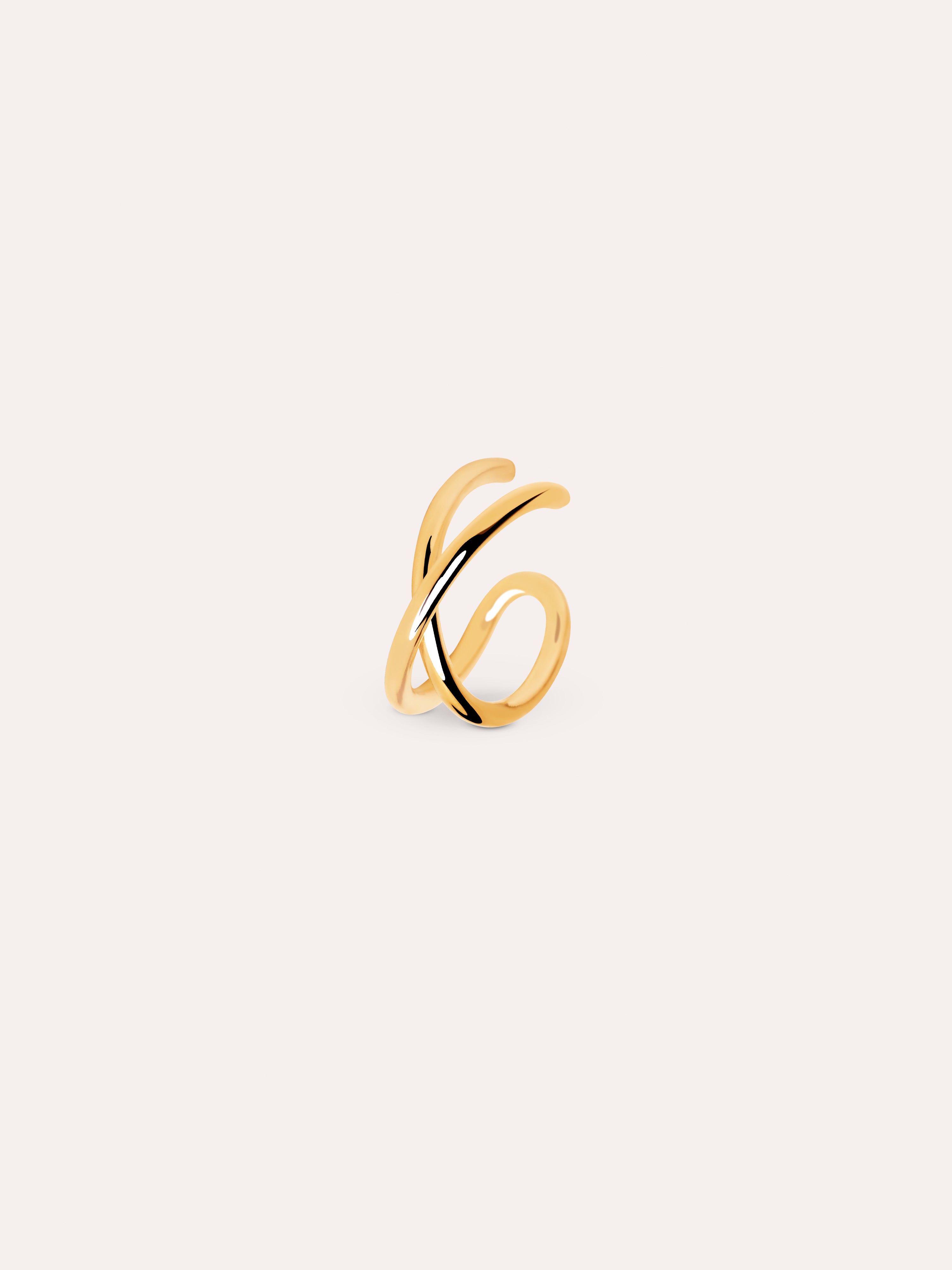 Cross Gold Ear Cuff Single Earring