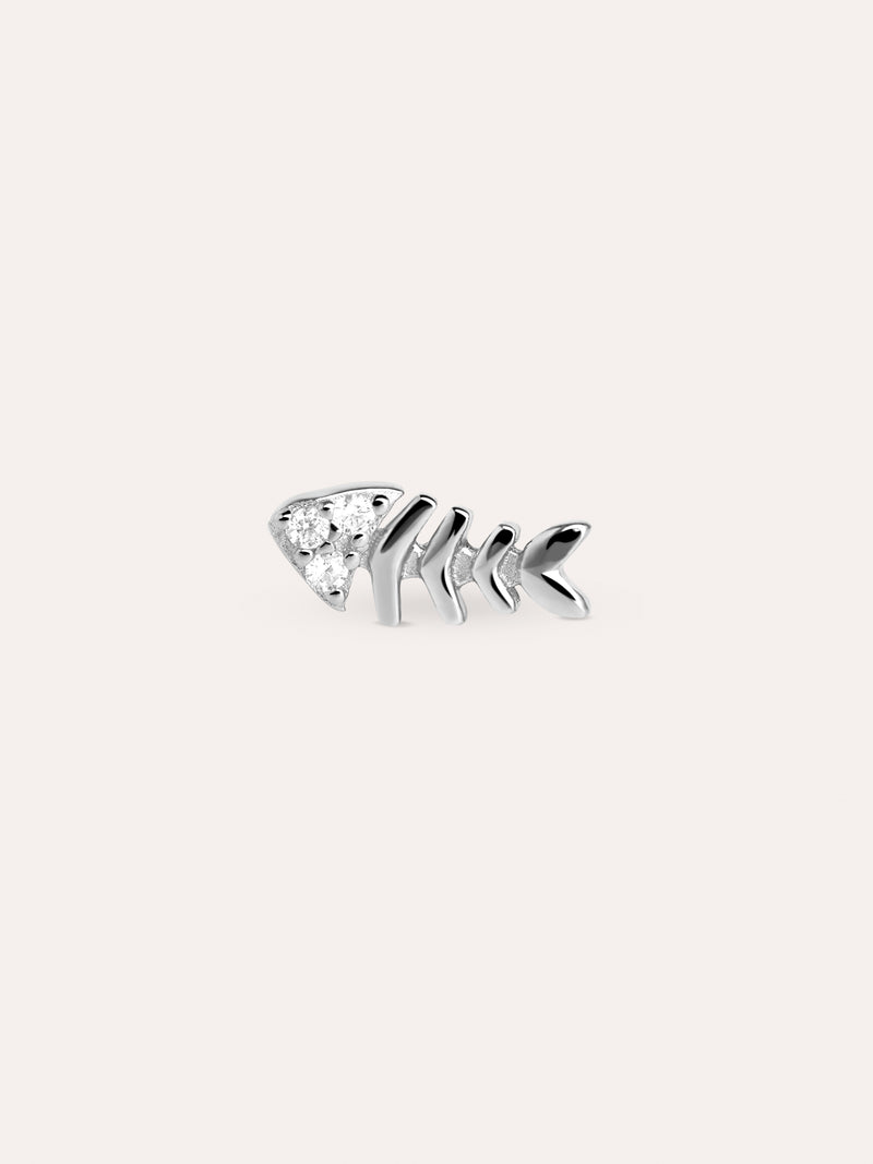 Pendiente Suelto Fishbone Spark Plata