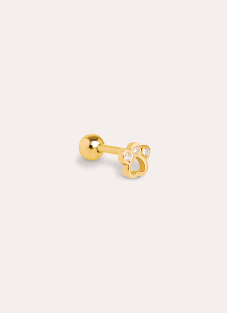 Boucle D’oreille à L’unité Mini Paw Argent Plaqué Or
