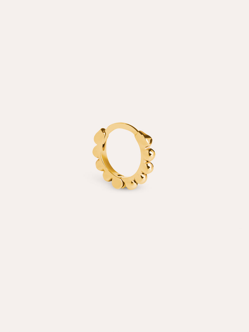 Brinco Individual Pebbles S Prata Banho de Ouro