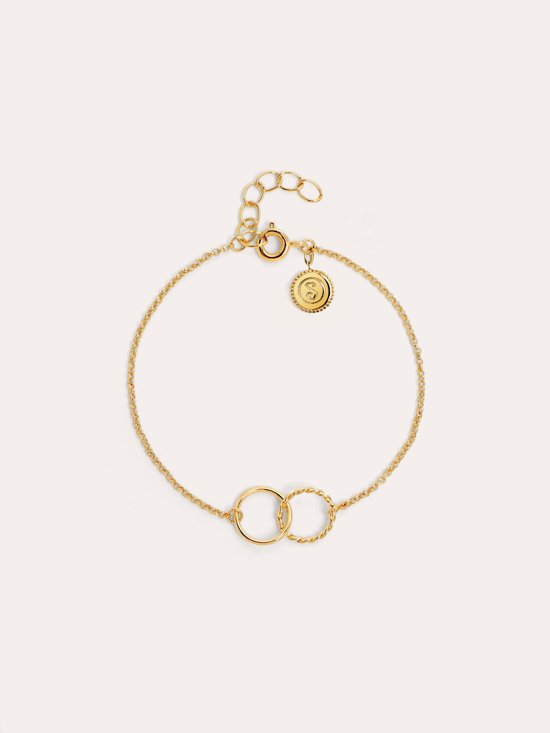 Pulseira Circles Twist Banho de Ouro