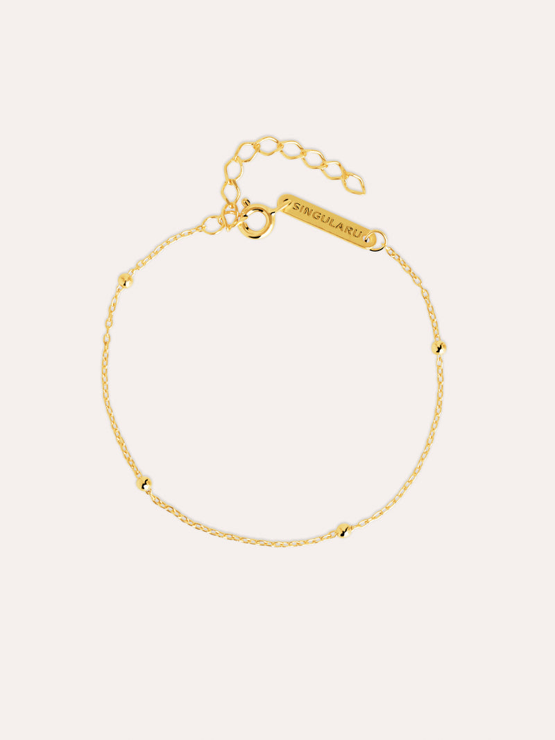 Pulseira Dots Prata Banho de Ouro