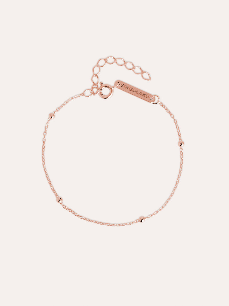 Pulseira Dots Prata Banho de Ouro Rosa
