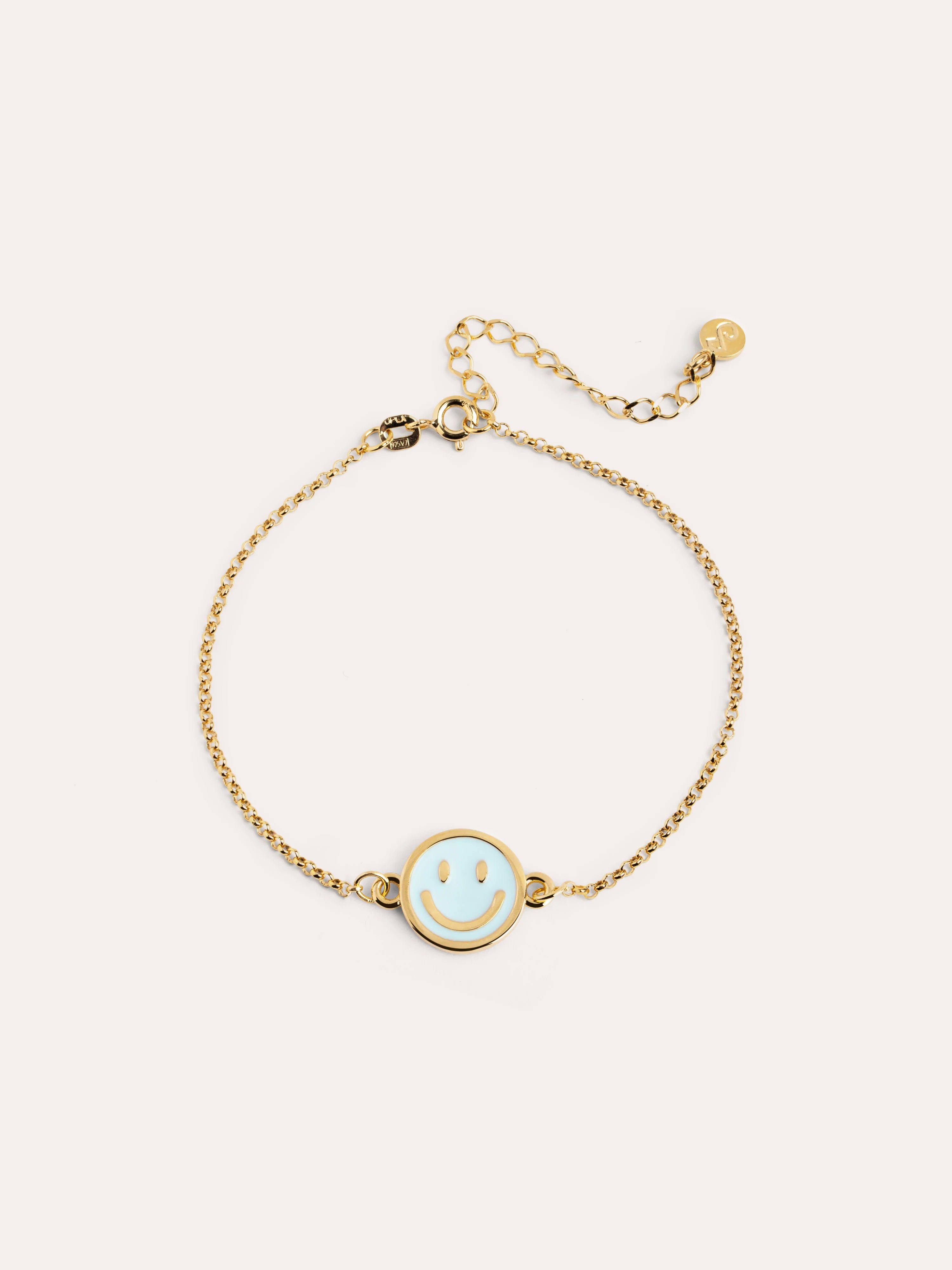 Pulsera Smiley Sky Enamel Baño Oro